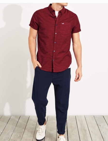 Hollister Stretch Oxford Slim Fit Shirt 